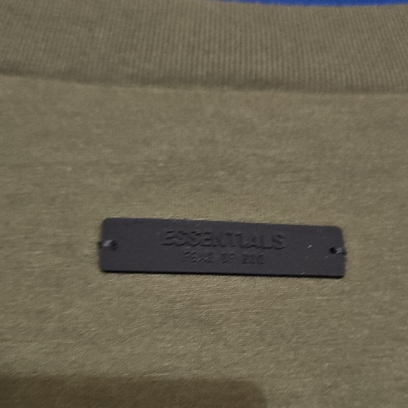 Fear of God Essentials Olive Short Sleeve Logo Tee - Picture 6 of 7